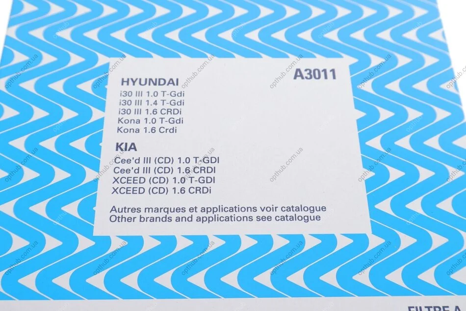 Фільтр повітряний Hyundai I30 1.4MPI/1.6 CRDi 16- PURFLUX UA63 Purflux A3011 (фото 1)