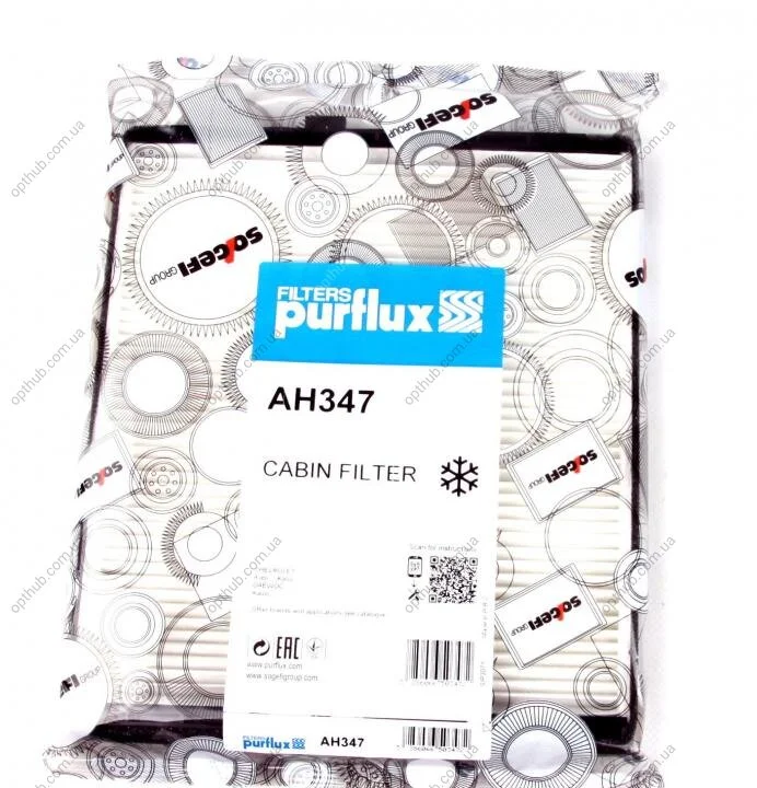 Фільтр салону Chevrolet Aveo (T250/T255) 06- PURFLUX UA63 Purflux AH347 (фото 1)