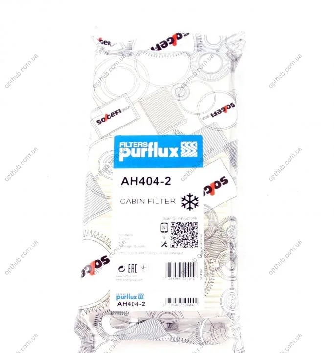 Фільтр салону Hyundai Tucson 2.0 CRDi/Kia Sorento 2.5/3.3 CRDi 04- PURFLUX (opt-om) Purflux AH404-2 (фото 1)
