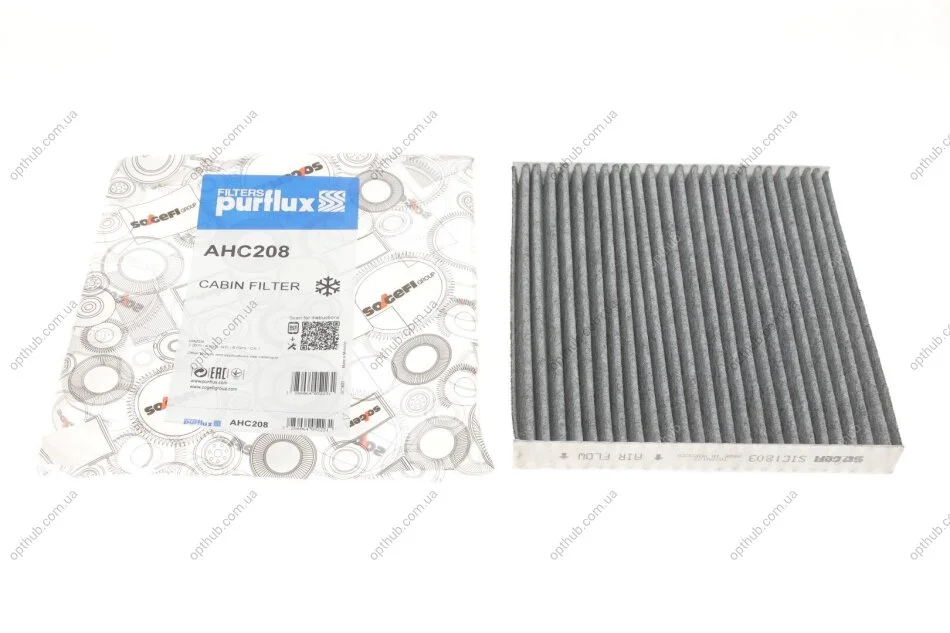 Фільтр салону Mazda 6 08/02- (вугільний) PURFLUX UA63 Purflux AHC208 (фото 1)