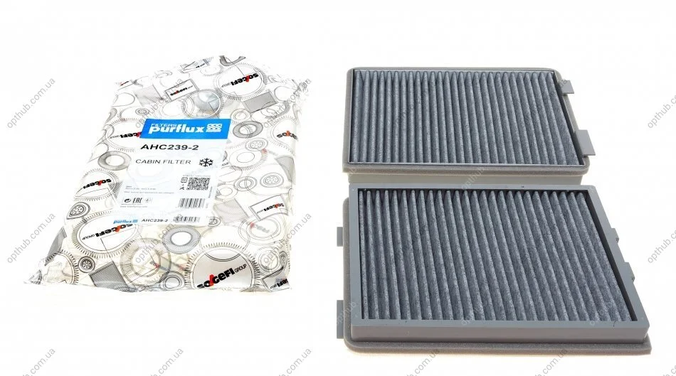 Фільтр салону BMW 5 (E39) (вугільний) (к-кт 2шт.) PURFLUX UA63 Purflux AHC239-2 (фото 1)
