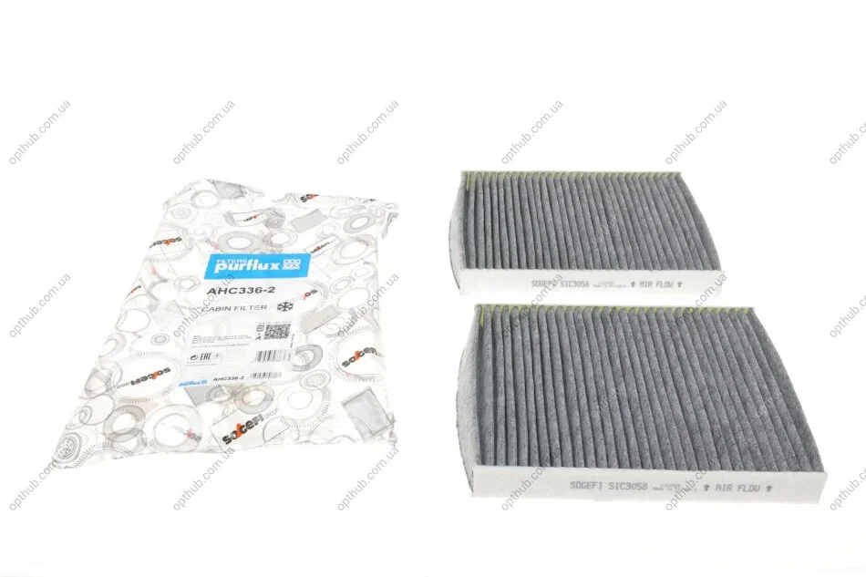 Фільтр салону BMW 5 (F10)/7 (F01) 2.0-6.0 08- (вугільний) (к-кт 2 шт.) PURFLUX UA63 Purflux AHC336-2 (фото 1)