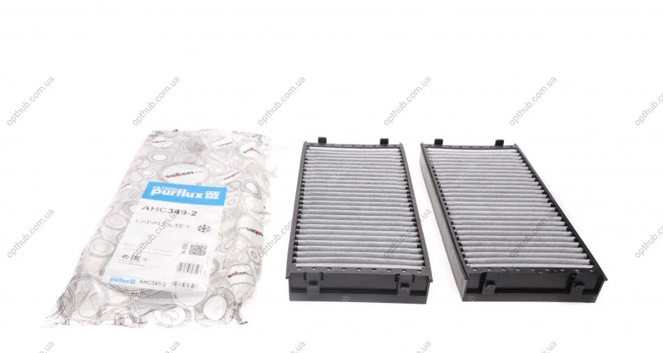 Фільтр салону BMW X5 (E70/F15)/X6 (E71/E72) 2.0-4.8 07- (вугільний) PURFLUX UA63 Purflux AHC349-2 (фото 1)