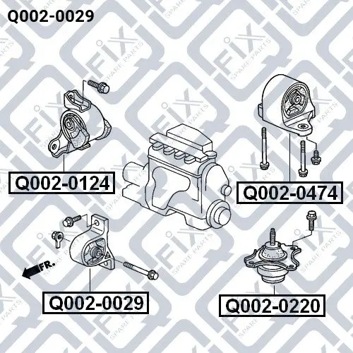 Подушка двигуна передня АКПП Q-fix Q0020029 (фото 1)
