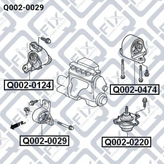 Подушка двигуна передня АКПП Q-fix Q0020029