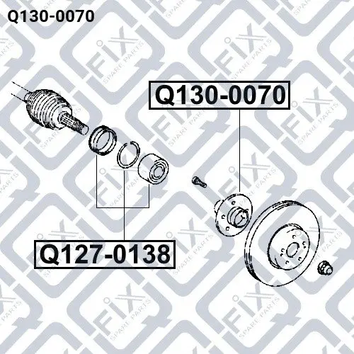 Ступиця передня без підшипника (фланець) Mazda CX-7 (ER) 2.2D/2.3 2006-2012 Q-fix Q1300070 (фото 1)