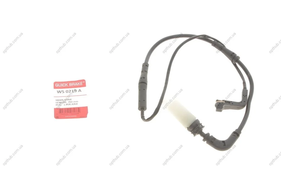 Датчик износа тормозных колодок (задних) BMW 5 (E60) 03- (L=690mm) UA63 QUICK BRAKE WS 0219 A (фото 1)