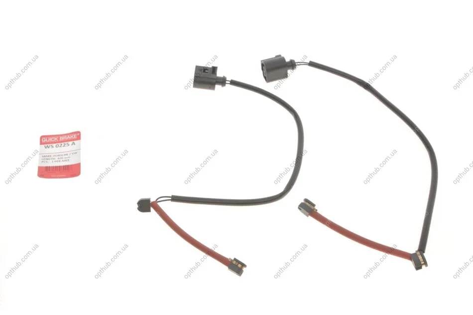 Датчик износа тормозных колодок (передних) VW Touareg 02-10/ Audi Q7 06-15 (L=420mm) К-кт 2 шт. UA63 QUICK BRAKE WS 0225 A (фото 1)