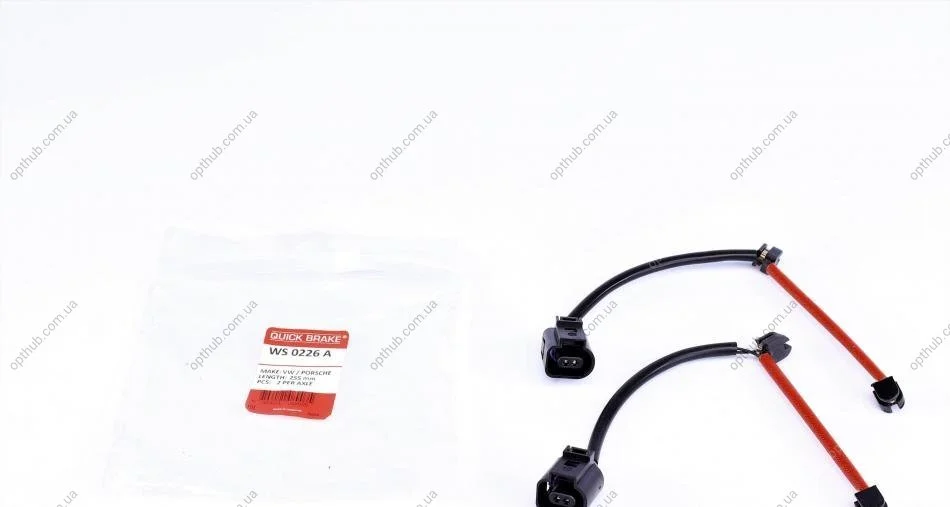 Датчик износа тормозных колодок (задних) Audi Q7/Porsche Cayenne 3.0-6.0TDI 03-15 (L=255mm) К-к UA63 QUICK BRAKE WS 0226 A (фото 1)
