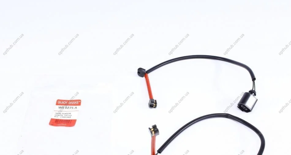 Датчик зносу гальмівних колодок (передніх) VW Touareg/Porsche Cayenne 02-10 (L=370mm) К-кт 2 шт UA63 QUICK BRAKE WS 0275 A (фото 1)