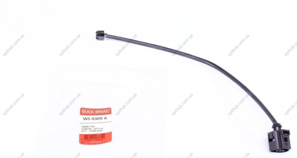 Датчик зносу гальмівних колодок (передніх) VW Touareg 3.0-4.2 10- (L=325mm) К-кт 2 шт. UA63 QUICK BRAKE WS 0309 A (фото 1)