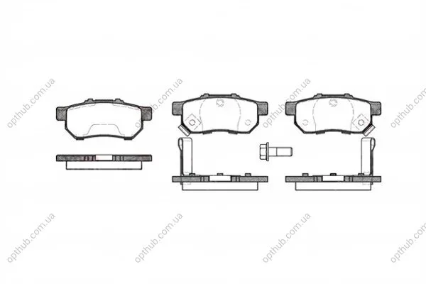 Колодка гальм. диск. HONDA CIVIC, JAZZ, 1.2I-2.0 16V 90.01-,08.07- задн. (вир-во) REMSA 0233.52 (фото 1)