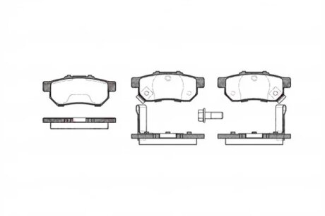 Колодка гальм. диск. HONDA CIVIC, JAZZ, 1.2I-2.0 16V 90.01-,08.07- задн. REMSA 0233.52