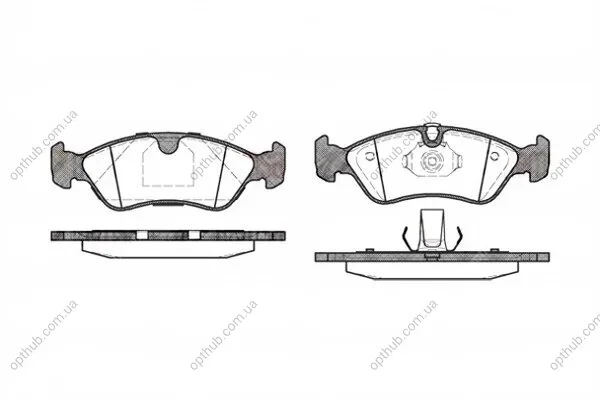 Колодки гальмівні дискові ПЕРЕДН OPEL ASCONA C/ASTRA F/KADETT E/ OMEGA A/VECTRA A /VECTRA B 01.1989-,D REMSA 0286.50 (фото 1)
