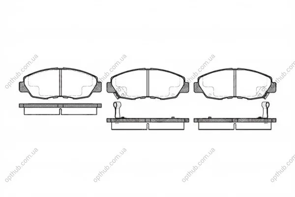 Колодки гальмівні дискові ПЕРЕДН HONDA ACCORD, CIVIC, CRV 1.7CTDI,2.0I 16V 92.01-,02.07- -ua REMSA 0324.02 (фото 1)