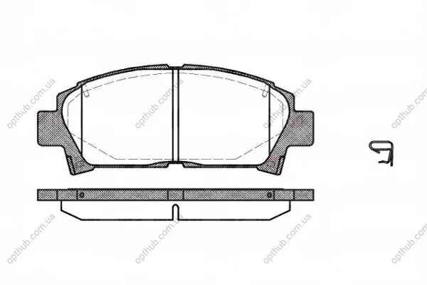 Колодки гальмівні дискові ПЕРЕДН TOYOTA AVENSIS,CARINA E,CELICA 1.6I,2.0I 16V 92.04-,00.10- -ua REMSA 0427.02 (фото 1)