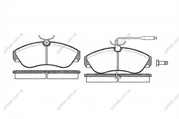 Колодки гальмівні дискові ПЕРЕДН CITROEN JUMPER 1.9D,TD,2.0I,2.5D 94-01,DUCATO 1.9D,TD,2.0I,2.8D,TD 99 -ua REMSA 0487.02 (фото 1)
