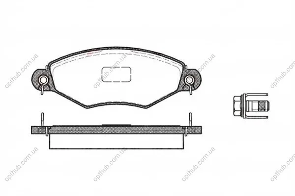 Колодки гальмівні дискові ПЕРЕДН PEUGEOT 206 1.1I, 1.4I, 1.6I, 1.9D,TD 11.00- -ua REMSA 0643.10 (фото 1)