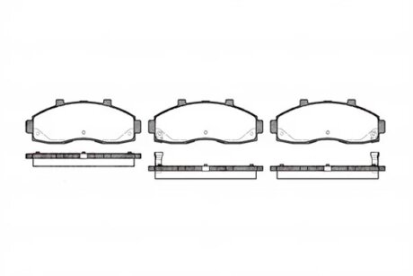 Колодки тормозные дисковые (комплект 4 шт) KIA PREGIO 2.7D 10.97- REMSA 0662.02