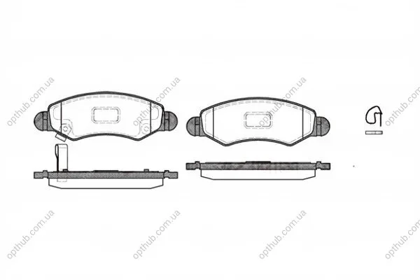 Колодки гальмівні дискові ПЕРЕДН OPEL AGILA 1.0-1.3 00-, SUZUKI WAGON R+ 1.3 00- -ua REMSA 0702.21 (фото 1)