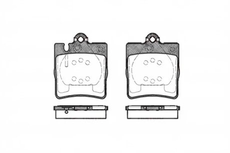 Колодки гальмівні дискові ЗАДН MB W 202 (C CLASS) 2.4, 2.7D, 3.2 06.00- -ua REMSA 0709.10