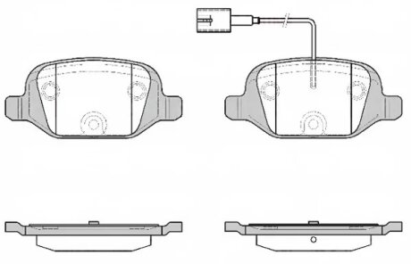 Колодки гальмівні дискові ЗАДН FIAT 500C 1.4 16V TURBO 2010-,500 TRIBUTO FERRARI 1.4 16V TURBO ABARTH -ua REMSA 0727.12