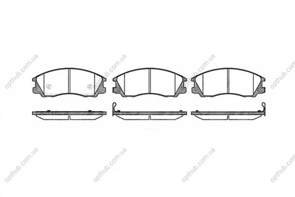 Колодки гальмівні дискові ПЕРЕДН HYUNDAI TERRACAN 2.5TD 03-04,2.9CRDI 01-06,3.5I V6 01-06 -ua REMSA 0771.32 (фото 1)