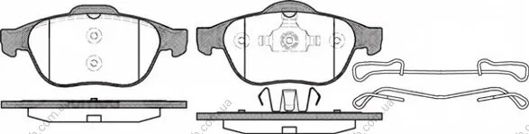 Колодки гальмівні дискові ПЕРЕДН RENAULT LAGUNA II 1.6I 16V,1.8 16V, 1.9 DTI,DCI, 2.0, 2.0 16V, 2.2 DT -ua REMSA 0843.10 (фото 1)