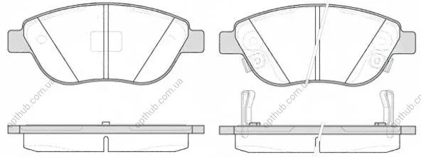 Колодки гальмівні дискові ПЕРЕДН FIAT 500L 0.9-1.6D 2012- -ua REMSA 0859.32 (фото 1)