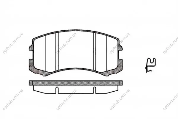 Колодки гальмівні дискові ПЕРЕДН MITSUBISHI LANCER 1,3 1,6 2,0 03- -ua REMSA 0965.01 (фото 1)