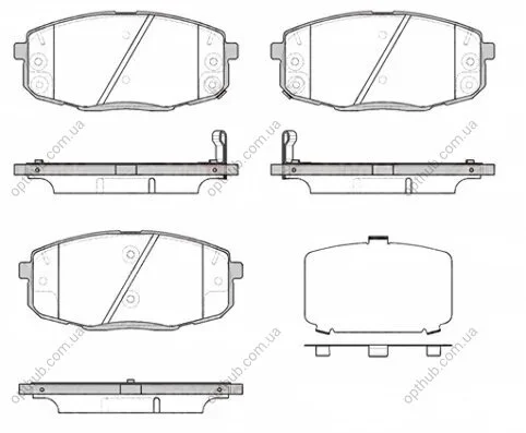 Колодки гальмівні дискові ПЕРЕДН HYUNDAI I30 1.4-2.0 07-,KIA CARENS II 1.6-2.0 02-,CEED 1.4-2.0 06- -ua REMSA 1038.12 (фото 1)