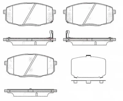 Колодки тормозные дисковые передние HYUNDAI I30 1.4-2.0 07-,KIA CARENS II 1.6-2.0 02-,CEED 1.4-2.0 06- REMSA 1038.12