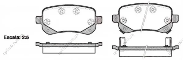 Колодки гальмівні дискові ЗАДН CHRYSLER VOYAGER IV 3.3, 3.8, 2.8 CRD 10/07- -ua REMSA 1095.02 (фото 1)