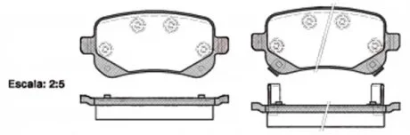 Колодки гальмівні дискові ЗАДН CHRYSLER VOYAGER IV 3.3, 3.8, 2.8 CRD 10/07- -ua REMSA 1095.02
