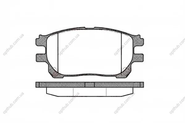 Колодки гальмівні дискові ПЕРЕДН TOYOTA PREVIA 2.4I 16V, PREVIA 2.0D 08/00-- -ua REMSA 1143.00 (фото 1)