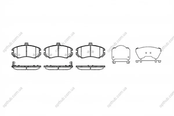 Колодки гальмівні дискові ПЕРЕДН HYUNDAI ELANTRA 1.6,1.8,2.0,2.0 CRDI 06/00-; 1.6,2.0 05/03- -ua REMSA 1194.02 (фото 1)