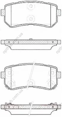 Колодки гальмівні дискові ЗАДН HYUNDAI ACCENT 1,4 1,5 1,6 05- I30 1,4 1,6 2,0 07- IX35 KIA CEED RIO SP -ua REMSA 1209.42 (фото 1)