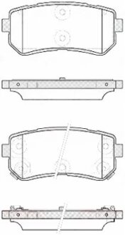 Колодки гальмівні дискові ЗАДН HYUNDAI ACCENT 1,4 1,5 1,6 05- I30 1,4 1,6 2,0 07- IX35 KIA CEED RIO SP -ua REMSA 1209.42