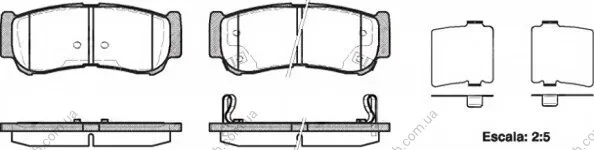 Колодки гальмівні дискові ЗАДН HYUNDAI SANTA FE 2.2 2.7 06-, H-1 C ABS -04 -ua REMSA 1239.02 (фото 1)