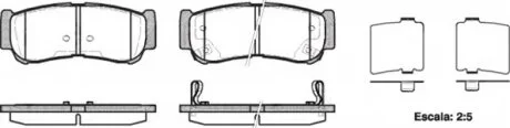 Колодки гальмівні дискові ЗАДН HYUNDAI SANTA FE 2.2 2.7 06-, H-1 C ABS -04 -ua REMSA 1239.02