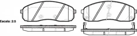 Колодки гальмівні дискові ПЕРЕДН KIA CARNIVAL 2.5 V6,2.9 CRDI 01-06,PREGIO 2.5 TCI 03- -ua REMSA 1244.02