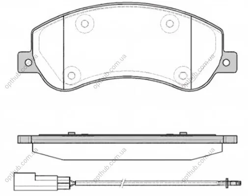 Колодки гальмівні дискові ПЕРЕДН FORD TRANSIT 2.2TDCI-3.2TDCI 06- -ua REMSA 1250.11 (фото 1)