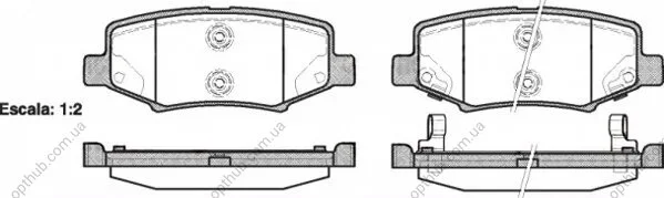 Колодки гальмівні дискові ЗАДН DODGE NITRO 2.8-4.0 07-,JEEP WRANGLER II-III 2.8 3.8 06- -ua REMSA 1264.02 (фото 1)