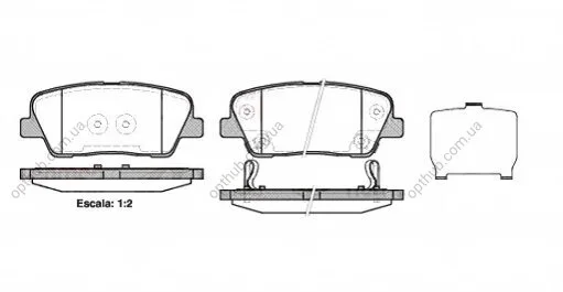 Колодки гальмівні дискові ЗАДН HYUNDAI EQUUS / CENTENNIAL 2009 -, GENESIS 2008 -, GRAND SANTA FE 2013 -ua REMSA 1274.02 (фото 1)
