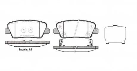 Колодки гальмівні дискові ЗАДН HYUNDAI EQUUS / CENTENNIAL 2009 -, GENESIS 2008 -, GRAND SANTA FE 2013 -ua REMSA 1274.02