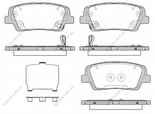 Колодки тормозные дисковые задние HYUNDAI SANTA FE III 2.0-2.4CRDI 2015- REMSA 1274.09 (фото 1)
