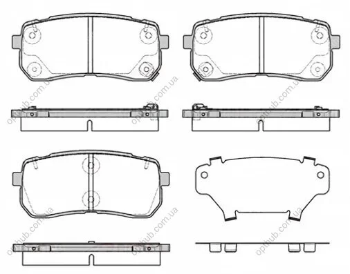 Колодки гальмівні дискові ЗАДН KIA SORENTO 2.2CRDI 2015- -ua REMSA 1288.12 (фото 1)