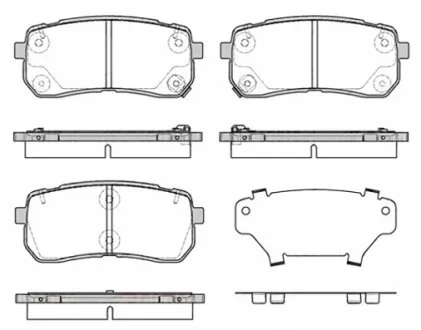 Колодки гальмівні дискові ЗАДН KIA SORENTO 2.2CRDI 2015- -ua REMSA 1288.12