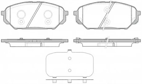 Колодки гальмівні дискові ПЕРЕДН HYUNDAI IX55 3.0 V6 CRDI 08- -ua REMSA 1322.12