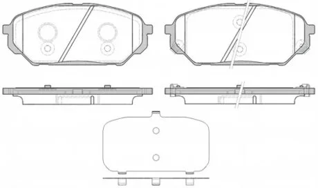 Колодки гальмівні дискові ПЕРЕДН HYUNDAI IX55 3.0 V6 CRDI 08- -ua REMSA 1322.12